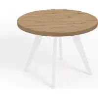 Dekori.Interiors Uitbreidbare eettafel voor 2 personen, wit, LORA, 100/200 cm, eikenhout "Artisan" met een frame van beukenhout – Scandinavisch, Loft-stijl