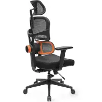 NEWTRAL Ergonomische Bureaustoel – Hoge Rugleuning, Verstelbare Lendensteun, 96°-136° Kantel, 3D Armleuningen, Zitdiepte Verstelbaar – Zwart