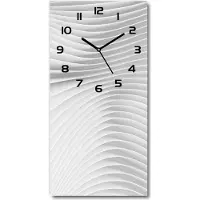Tulup Wandklok - Lijnen van abstractie Glazen Klok Met Print - 30x60 cm - Wit Wandklok Glas Met Motief - Zwarte handen - Rechthoekige Klok - Wandklok Glas Decoratie - Gekleurde Glazen Klok