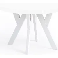 Dekori.Interiors Ronde uitschuifbare eettafel wit PERO 80/130 cm voor de eetkamer – loftstijl, Scandinavisch