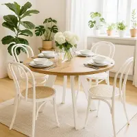 Dekori.Interiors Uittrekbare eettafel, wit, LEX, 120/220 cm, eikenhout "Wotan" met schuine, massieve beuken houten poten – Scandinavisch, rustiek