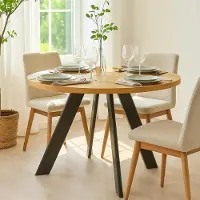 Dekori.Interiors Uittrekbare eettafel, zwart, LEX, 100/200 cm, eikenhout "Craft" met schuine, massieve beukenpootjes – Scandinavisch, rustiek
