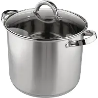 Altom Design Fabio RVS Hoge Soeppan / Kookpan 24cm 8.5L Met Glazen Deksel 24 x 20 cm