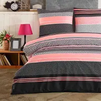 Buymax Renforce beddengoed, 135x200 cm, gemaakt van 100% katoen, 2-delig met rits. Inclusief: 1 kussensloop van 80x80 cm en 1 dekbedovertrek. Set