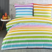 Buymax Renforce beddengoed, 155x220 cm, gemaakt van 100% katoen, 2-delig met rits. Inclusief: 1 kussensloop van 80x80 cm en 1 dekbedovertrek. Set