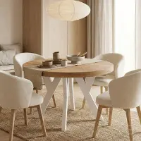 Dekori.Interiors Ronde uitschuifbare eettafel wit PERO 110/210 cm voor de eetkamer, eiken Craft Golden – loftstijl, Scandinavisch