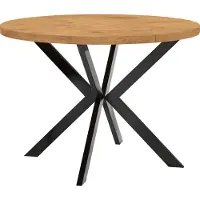 Dekori.Interiors Eettafel "ENDIK" voor 4-6 personen, zwart, uitschuifbaar (110/160 cm), eikenhout "Lancelot" met metalen onderstel – Industrieel, Loft-stijl