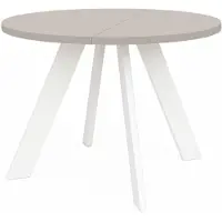 Dekori.Interiors Uitschuifbare eettafel Kaschmir van massief wit beuken hout met schuine poten – Scandinavisch, rustiek, 110/210 cm