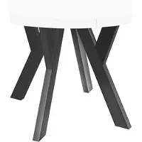 Dekori.Interiors Ronde uitschuifbare eettafel wit PERO 80/130 cm, met zwart onderstel – loftstijl, Scandinavisch