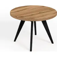 Dekori.Interiors Ronde uitschuifbare eettafel zwart LORA 90/190 cm, eiken Wotan met beukenhouten onderstel – Scandinavisch, loft
