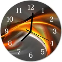 Tulup Wandklok - Abstractie Moderne Glazen Wandklok - 30fi cm - Veelkleurig Wandklok Glas Met Motief - Witte Handen - Ronde Wandklok - Gekleurde Glazen Klok - Glazen Klok Met Print