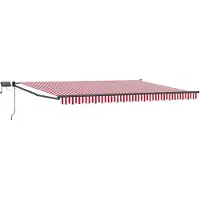 Syfax Handbediende luifel met LED's Rood, Wit, Anthraciet 5 x 3 m