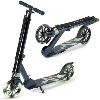 Movino City Light - Step - Petrolbleuw-Olive - voor Jongens en Meisjes - Draagkracht tot 100 kg - Kinderstepjes - Lagers ABEC-7 - Led-wielen - Verstelbaar stuur - Opvouwbaar