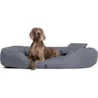 Tierlando Hondenbed SAMMY, ovaal hondenbankje voor grote honden, stevig polyester, dikke rand - Afmetingen: 140x105 cm | Kleur: 06 Grijs