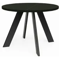 Dekori.Interiors Uitschuifbare eettafel van massief beukenwood, zwart, LEX, 110/160 cm, met schuine poten – Scandinavisch, rustiek