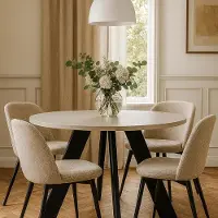 Dekori.Interiors Uitschuifbare eettafel, zwart, LEX, 100/150 cm, met Sonoma eikenfineer en schuine poten van massief beukenwood – Scandinavisch, rustiek