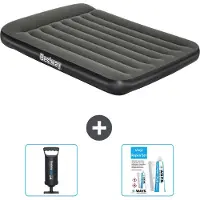 Bestway opblaasbare luchtbed - Frans bed - 137 x 191 x 30 cm - Groen - Inclusief bijbehorend accessoires