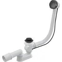 Alcadrain - Badafvoer- en overloopset, lengte 570 mm, mat geborsteld gun metal A55K-GM-B