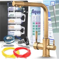 ARI Professionele keukenmengkraan Venom, met aansluiting voor waterfilter, 360° draaibare uitloop, messing, messing uitvoering