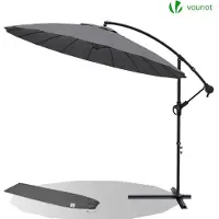 VOUNOT Tuinparasol met beschermhoes, 300 cm, Shanghai-model, grijs