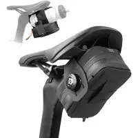 RockBros Fietszadeltas met draaiknopverstelling, waterdicht, met bekerhouder, geschikt voor racefietsen en mountainbikes, zwart