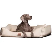 Tierlando Orthopedisch hondenbed Maddox, kunstleer, hondenbank, middelgroot, voor grote honden, hondenbank XL XXL - Afmetingen: 150x100 cm | Kleur: 05 Crème