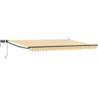 Syfax Handbediende luifel met LED's Geel, Wit, Anthraciet 4 x 2 m