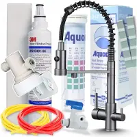 ARI Professionele keukenmengkraan Solid Spring met aansluiting voor waterfilter, twee uitrekbare slangen, 360° draaibaar, grafiet antracietkleur