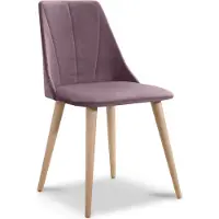 Fun-Möbel Eetkamerstoelen, set van 2, CAROS, massief beuken hout, stof, lila