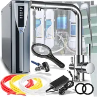 ARI Professionele keukenmengkraan Venom 1 met aansluiting voor waterfilter, 360° draaibare uitloop, keramische cartridge, chroom