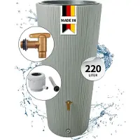Graf 4rain VASO DECOR 2in1 beplantbare regenton 220 L agave incl. kunststof uitloopkraan en regenpijp aansluiting