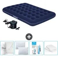 Bestway opblaasbare luchtbed - tweepersoonsbed - 137 x 191 x 22 cm - Blauw - Inclusief accessoires