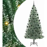 Syfax Kunstmatige Kerstboom Sneeuw Gevlochten met LED Licht 210 cm
