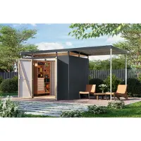 Karibu Tuinhuis, metaal. Metaal tuinhuis, AURUM 3. Metaal tuinhuis, antraciet, 497x209x239 cm