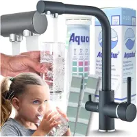 ARI Keukenmengkraan Venom 1, 3-weg met aansluiting voor waterfilter, 360° draaibaar, zwart chroom