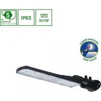Spectrum LED straatverlichting STREETOS SLIM 50W, 6000lm, zwart, 140/85°, IP65, industriële armatuur, IK08, neutraal wit (4000K) met schemersensor