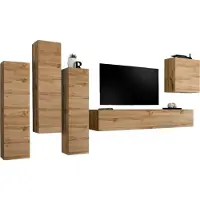 Meublorama Set van design woonkamermeubels collectie SWITCH III. Kleur Wotan eik.