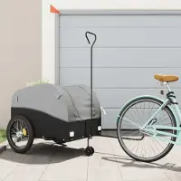 Prolenta Maison Exclusive - Fietsaanhanger, zwart en grijs, 45 kg, staal