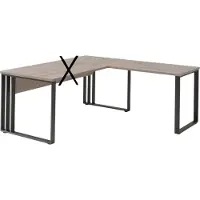 Meublorama Terugkeer van bureau YUKON - 100 cm ruw eiken en zwarte poten - Design uitbreiding met metalen structuur