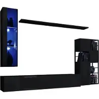 Meublorama Industriële stijl woonkamermeubelset SWITCH M2. Kleur zwart.