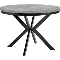 Dekori.Interiors Eettafel "ENDIK" zwart, voor 4-6 personen, uitschuifbaar, 90/190 cm, van Atelier Hell, met ringvormig onderstel – Industrieel, Loft-stijl