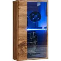 Meublorama Klein TV-meubel of bijzetmeubel SWITCH – 50 cm – Lade en vak – Zwart/Grijs glanzend – Modern design