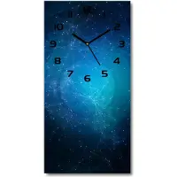 Tulup Wandklok - Sterrenbeeld Wandklok Glas Met Motief - 30x60 cm - Blauw Decoratieve Glazen Klok - Zwarte handen - Rechthoekige Klok - Gekleurde Glazen Klok - Glazen Klok Met Print