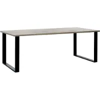 Meublorama Tafel voor 8 personen voor eetkamer collectie NEWTON kleur licht eiken. Metalen poten.