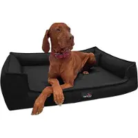 Tierlando Orthopedisch hondenbed GUSTAV SCANDI CHIC - Grote honden, XL hondenbank - Afmetingen: 110x90 cm | Kleur: 03 Zwart