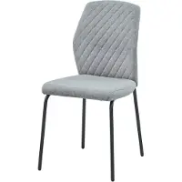 CasaDolce Essstoel NATENA, set van 4, lichtgrijs, 46,5x56x92 cm, gestoffeerd, ergonomische rugleuning, metalen poten