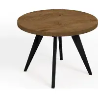 Dekori.Interiors Eettafel uitschuifbaar, rund, zwart, LORA, 100/150 cm, eikenhout Lefkas donker met een frame van beukenhout – Scandinavisch, Loft-stijl