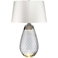 Elstead Lighting LED Tafellamp Lena - Smoke | E27 60W 3000K 620Lm 830 | Smoke-tinted Glass / Off-White Shade
