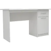 Meublorama Bureau recht uit de collectie PRAGUE met één lade en een deur in wit kleur