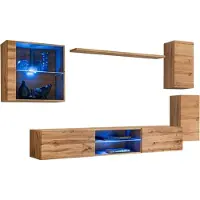 Meublorama Set woonkamermeubels SWITCH XXIII – LED – Eiken – Zwevend ontwerp